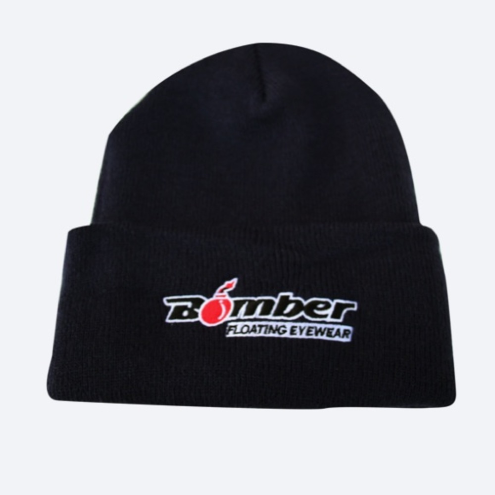 Black Fold Over Bomber Safety Beanie